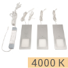 LED Unterbauleuchte Planar L, 3er Set Aluminium geb. 3er Set Alu mit TOUCH, gebürstet - 3x4W - inkl. 24 Vdc 15W - neutral 4000K