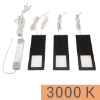 LED Unterbauleuchte Planar L, 3er Set Aluminium schw. 3er Set Alu mit TOUCH, schwarz - 3x4W - inkl. 24 Vdc 15W - warm 3000K