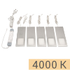 LED Unterbauleuchte Planar L, 5er Set Aluminium geb. 5er Set Alu mit TOUCH, gebürstet - 5x3W - inkl. 24 Vdc 15W - neutral 4000K