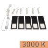 LED Unterbauleuchte Planar L, 5er Set Aluminium schw. 5er Set Alu mit TOUCH, schwarz - 5x3W - inkl. 24 Vdc 15W - warm 3000K