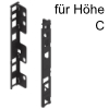 Rückwandhalter-Set Legrabox, Carbonschw. RW-Halter Holz - Höhe C - cabonschwarz