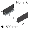 770K5002S Legrabox Zarge K (128,5 mm), terraschwarz LBX Zarge pure K - 500 mm, schwarz