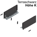 Legrabox Zarge K (128,5 mm) NL 300-600 mm, terraschwarz 