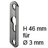 Linsenkopfplatte H 46 mm für Ø 3 mm Linsenkopf blank 10 x 46 x 4 mm