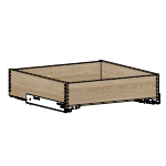Holzschublade Typ B, Höhe 132 mm inkl. Führung NL 350 | KB 600 außen/564 innen | Buche hell massiv