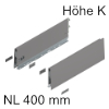 470K4002S K-Zarge Höhe 129 mm, indiumgr. Merivobox Zarge K - 400 mm, indiumgrau