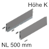 470K5002S K-Zarge Höhe 129 mm, indiumgr. Merivobox Zarge K - 500 mm, indiumgrau