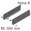 470K5002S K-Zarge Höhe 129 mm, oriongr. Merivobox Zarge K - 500 mm, oriongrau