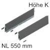 470K5502S K-Zarge Höhe 129 mm, oriongr. Merivobox Zarge K - 550 mm, oriongrau