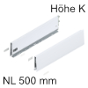 470K5002S Zarge Höhe 129 mm, weiß Merivobox Zarge K - 500 mm, seidenweiß