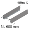 470K6002S K-Zarge Höhe 129 mm, indiumgr. Merivobox Zarge K - 600 mm, indiumgrau