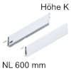 470K6002S Zarge Höhe 129 mm, weiß Merivobox Zarge K - 600 mm, seidenweiß