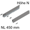 470N4502S Zarge Höhe 68,5 mm, indiumgr. Merivobox Zarge N - 450 mm, indiumgrau