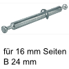 Minifix Mittelwandverbinder mit Seegerring Doppelbolzen Minifix verz. B 24 / W 16 mm