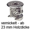 MINIFIX 15 Verbindergehäuse ab 23 mm Dicke vernickelt Gehäuse Minifix 15 / 23 mm vernickelt