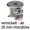 MINIFIX 15 Verbindergehäuse ab 26 mm Dicke vernickelt Gehäuse Minifix 15 / 26 mm vernickelt