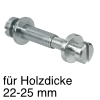 Verbindungsschrauben für 2-seitigen Anschlag, Holzstärke 22-25 mm Modular Verb.Schrauben für Doppelanschluss - Holzdicke 22-25 mm