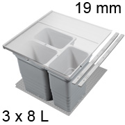 Abfallbehälter Set, KB 500 / NL 400 / H 310 mm 19er Seiten Muelleimer Set 500 / 400 - 19er - 3 x 8 L