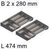 ORGA-LINE Besteckeinsatz, KB 800 mm - L 474 mm Orga Set Besteck 2 x B 280 / L 474 mm