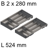 ORGA-LINE Besteckeinsatz, KB 800 mm - L 524 mm Orga Set Besteck 2 x B 280 / L 524 mm