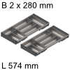 ORGA-LINE Besteckeinsatz, KB 800 mm - L 574 mm Orga Set Besteck 2 x B 280 / L 574 mm