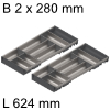 ORGA-LINE Besteckeinsatz, KB 800 mm - L 624 mm Orga Set Besteck 2 x B 280 / L 624 mm