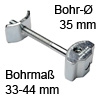 Plattenverbinder ab 22 mm Stärke, 33-44 mm Spannverb. M6x65 / Bohr-Ø 35 mm