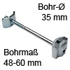 Plattenverbinder ab 22 mm Stärke, 48-60 mm Spannverb. M6x100 / Bohr-Ø 35 mm
