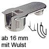 RAFIX 20 Verbinder mit Zapfen + Wulst, ab 16 mm Dicke Gehäuse Rafix 20 mit Wulst 16 mm Zi. vernickelt