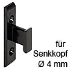 Rahmenteil Keku EHS zum Schrauben mit Senkkopf Ø 4 mm Rahmenteil Keku EHS schwarz Schraub 4 mm