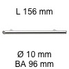 Rechteckiger Edelstahlgriff i-123 Länge 156 mm H 35,5 / L 156 / BA 96 / Ø 10 mm