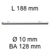 Rechteckiger Edelstahlgriff i-123 Länge 188 mm H 35,5 / L 188 / BA 128 / Ø 10 mm