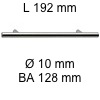 Griff i-200 Länge 192 mm L 192 / BA 128 / Ø 10 mm