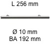 Griff i-200 Länge 256 mm L 256 / BA 192 / Ø 10 mm