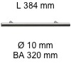 Griff i-200 Länge 384 mm L 384 / BA 320 / Ø 10 mm