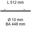 Griff i-200 Länge 512 mm L 512 / BA 448 / Ø 10 mm