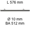 Griff i-200 Länge 576 mm L 576 / BA 512 / Ø 10 mm