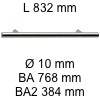 Griff i-200 Länge 832 mm L 832 / BA 768 / BA2 384 / Ø 10 mm