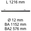 Griff i-200 Länge 1216 mm L 1216 / BA 1152 / BA2 576 / Ø 12 mm