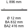 Griff i-200 Länge 896 mm L 896 / BA 832 / BA2 416 / Ø 12 mm