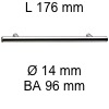 Griff i-200 Länge 176 mm L 176 / BA 96 / Ø 14 mm