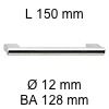 Relinggriff i-333 mit Sockel - Länge 150 mm L 150 / H 34 / BA 128 / Ø 12 mm