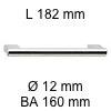 Relinggriff i-333 mit Sockel - Länge 182 mm L 182 / H 34 / BA 160 / Ø 12 mm