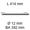 Relinggriff i-333 mit Sockel - Länge 414 mm L 414 / H 34 / BA 392 / Ø 12 mm