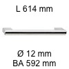 Relinggriff i-333 mit Sockel - Länge 614 mm L 614 / H 34 / BA 592 / Ø 12 mm