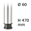 Tischfuß Rondella, Stahl - zylindrisch - verchromt poliert - ø 60 mm - H 470 mm verchromt poliert - 470 mm - ø 60 mm