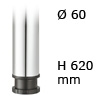 Tischfuß Rondella, Stahl - zylindrisch - verchromt poliert - ø 60 mm - H 620 mm verchromt poliert - 620 mm - ø 60 mm