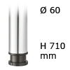 Tischfuß Rondella, Stahl - zylindrisch - verchromt poliert - ø 60 mm - H 710 mm verchromt poliert - 710 mm - ø 60 mm