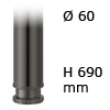 Tischfuß Rondella, Stahl - zylindrisch - schwarz - ø 60 mm - H 690 mm schwarz - 690 mm - ø 60 mm