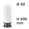 Tischfuß Rondella, Stahl - zylindrisch - weiß - ø 60 mm - H 690 mm weiß - 690 mm - ø 60 mm